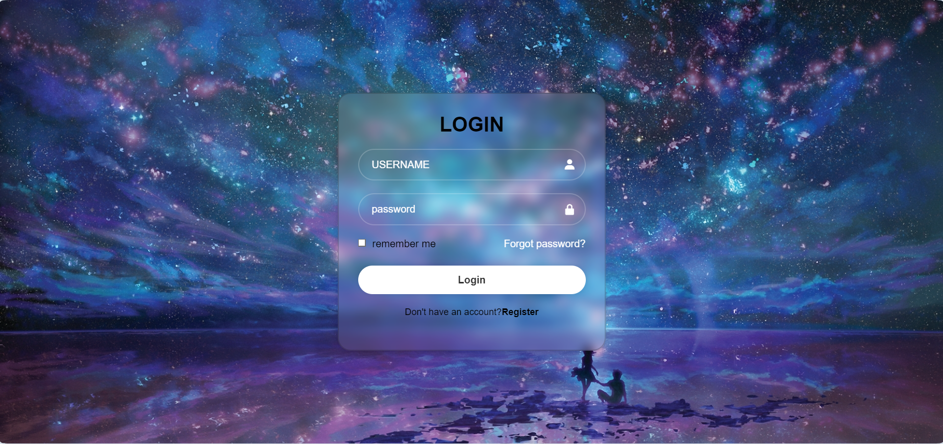login page